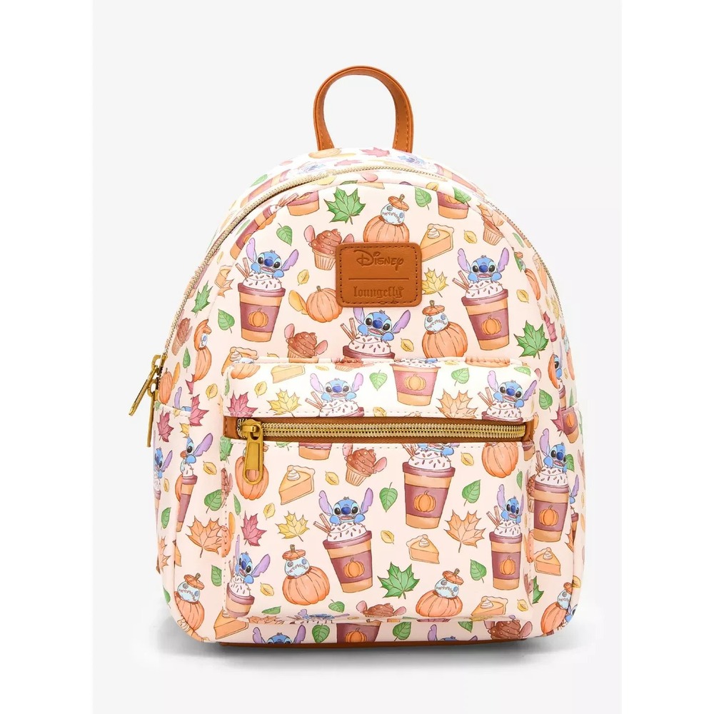 Loungefly Disney Lilo and Stitch Pumpkin‎ Spice Stitch Latte Mini Backpack
